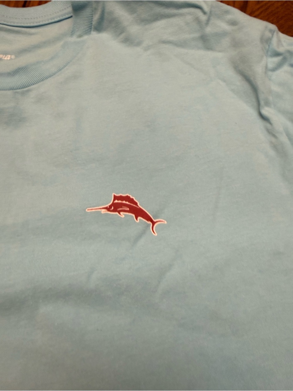 Tommy Bahama Light Blue Short-Sleeve Tee with Small Coral Logo - Picture 4 of 6